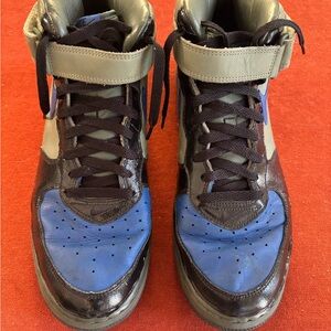 Dirk Nowinzki Nike Men's High-Top Air Force One - Blue, Black, and Gray